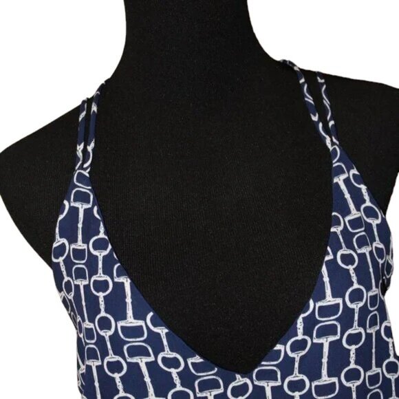 V-neck Criss-Cross Back Spaghetti Straps A-line Dress Blue main image 1